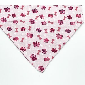 Pink Paw Print dog bandana