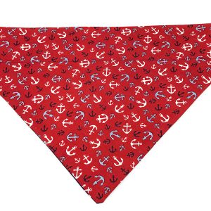 Nautical Anchors Red dog bandana