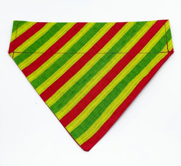 Bandana pour chien de Noël rayé rouge et vert