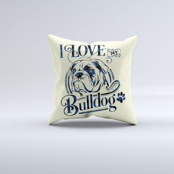 I Love My Bulldog Pillow Cover - Imagem 2