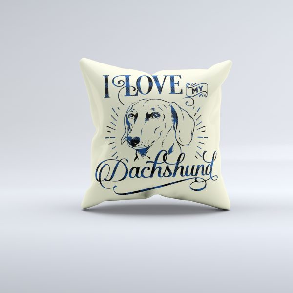 I Love My Dachshund Pillow Cover – Image 2