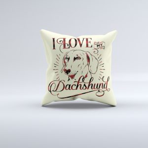 Housse de coussin J'aime mon teckel