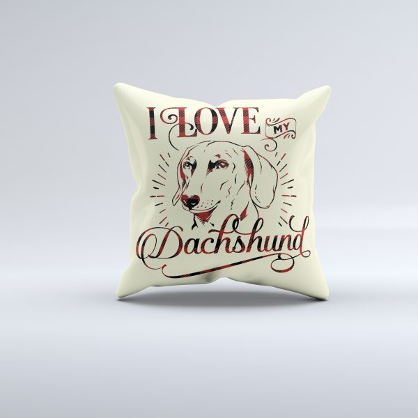 Housse de coussin J'aime mon teckel