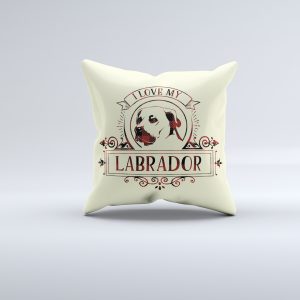 Housse de coussin J'aime mon labrador