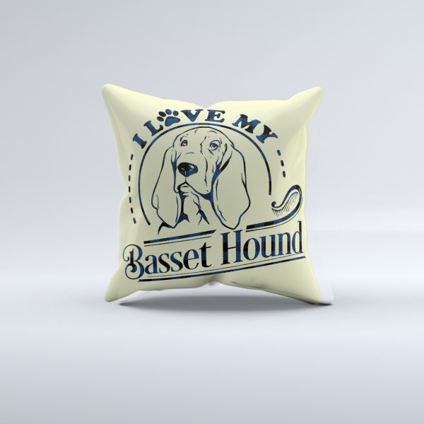 I Love My Basset Hound Dog Pillow Cover – Bild 2