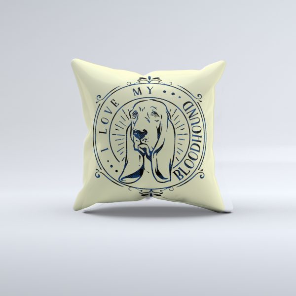 I Love My Bloodhound Pillow Cover – Image 2