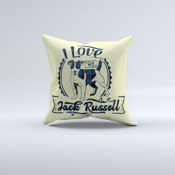 I Love My Jack Russell Pillow Cover – Image 2