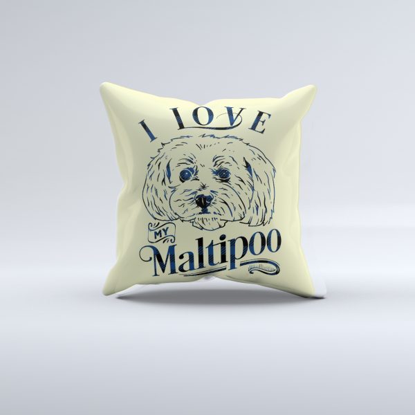 I Love My Maltipoo Pillow Cover - Image 2