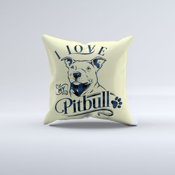 I Love My Pitbull Pillow Cover – Image 2
