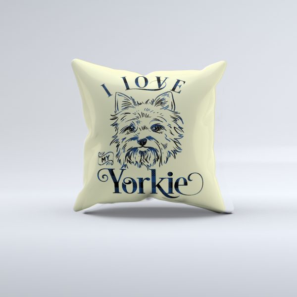 I Love My Yorkie Pillow Cover - 이미지 2