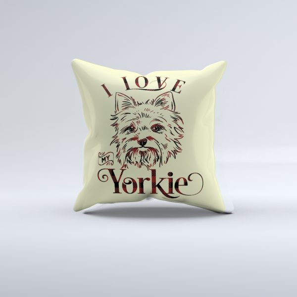 I Love My Yorkie Pillow Cover