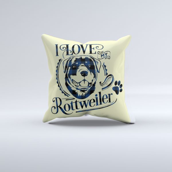 I Love My Rottweiler Pillow Cover - Image 2