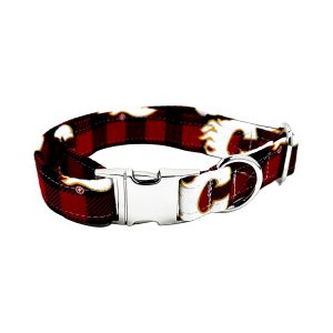 Calgary Flames Buffalo Check Dog Collar
